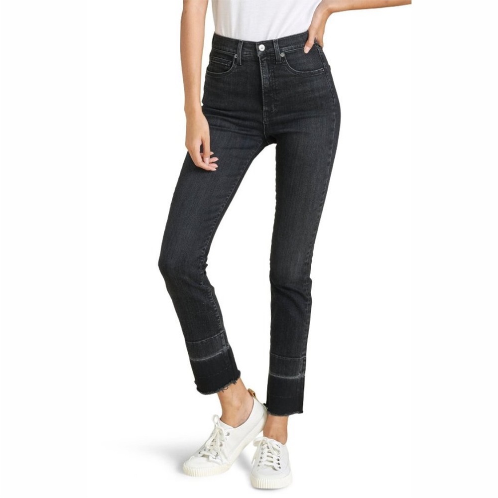 Veronica Beard Ryleigh Slim Straight High Rise - Washed Onyx 28